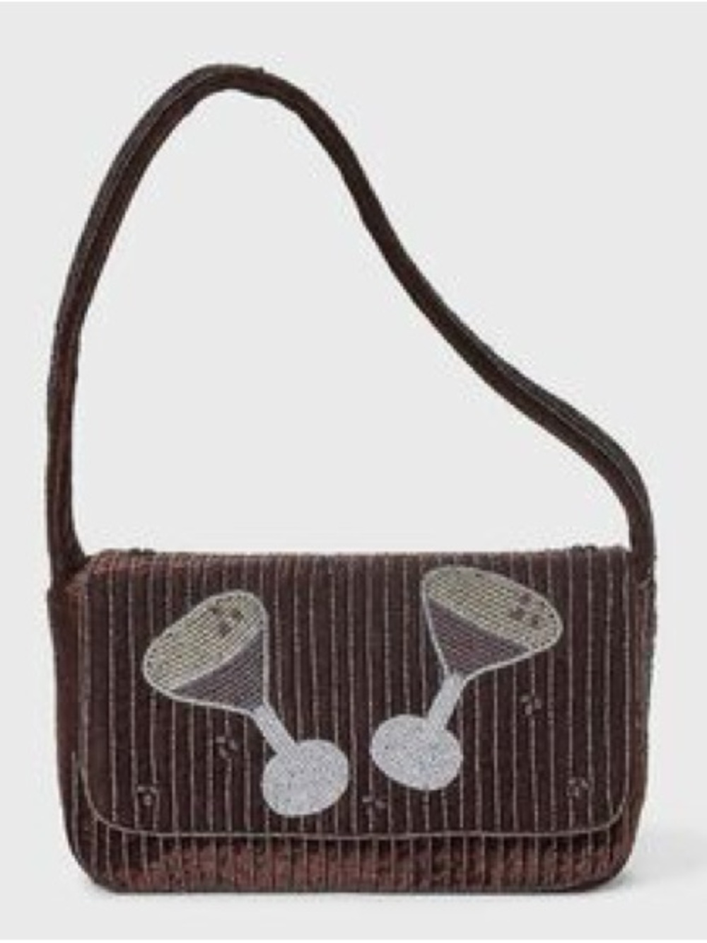 NEW A New Day Embellished Beaded Espresso Martini Flap Shoulder Bag Purse